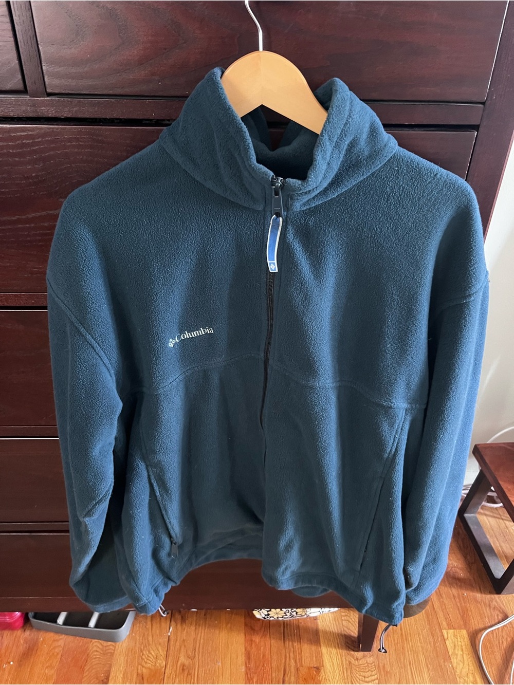 Columbia Navy Blue Fleece Jacket with Logo Tag